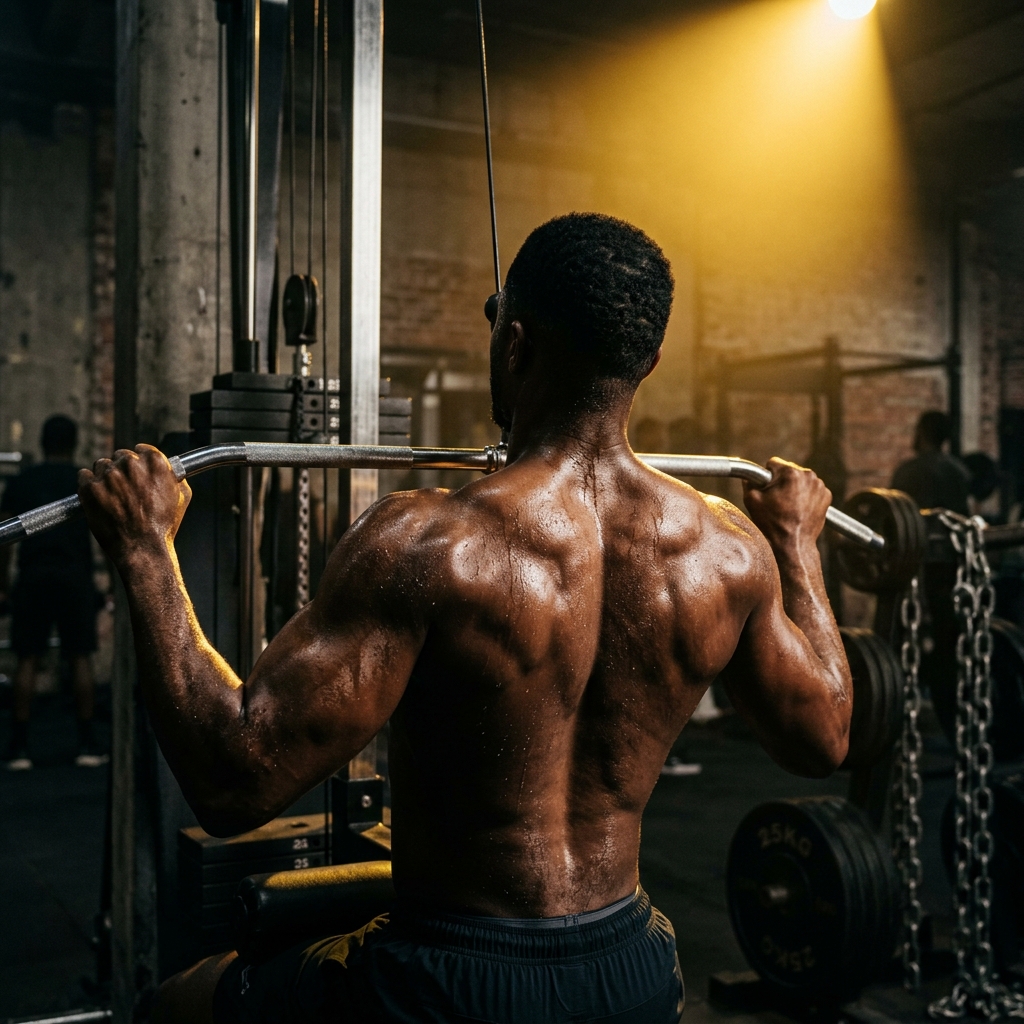 Athlete muscular back shot